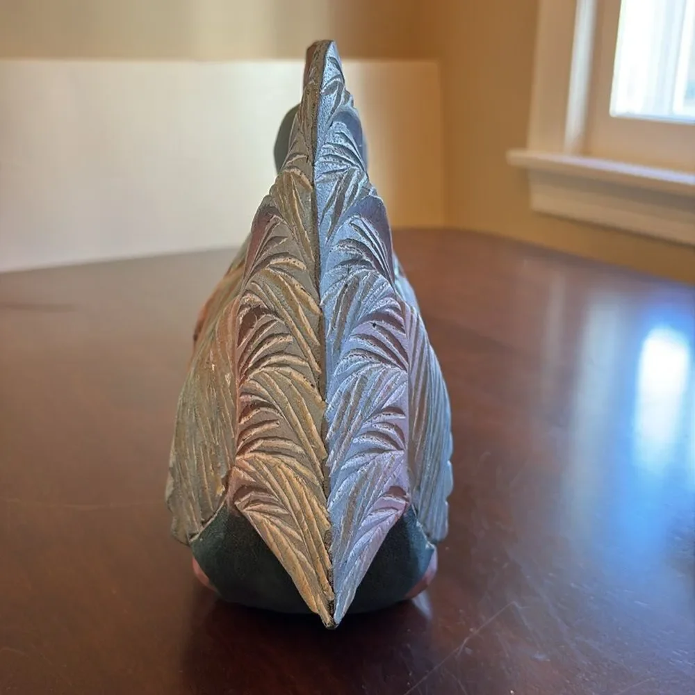 Vintage Folk Art Wood Rooster Sculpture Chicken Carving - Picture 4 of 6